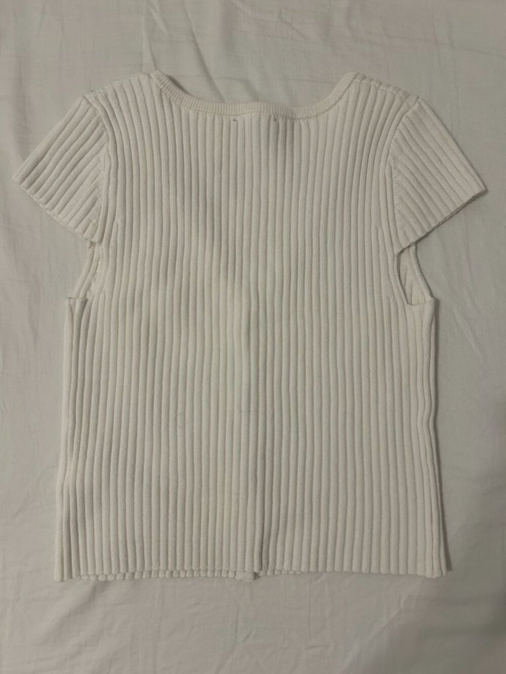 NWT GAP Cropped Rib Cardigan (white) - Picture 2 of 3